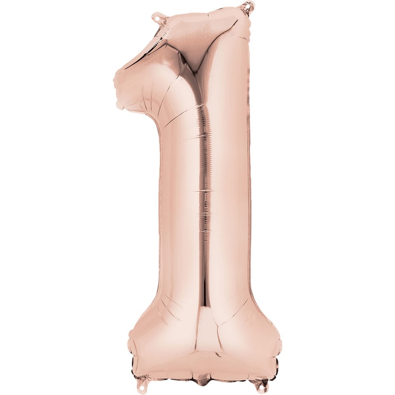 16 Number 1 Rose Gold Air Fill Balloon