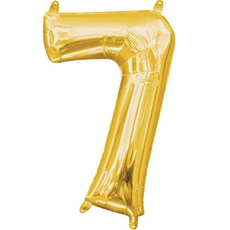 16 Number 7 Gold Air Fill Balloon