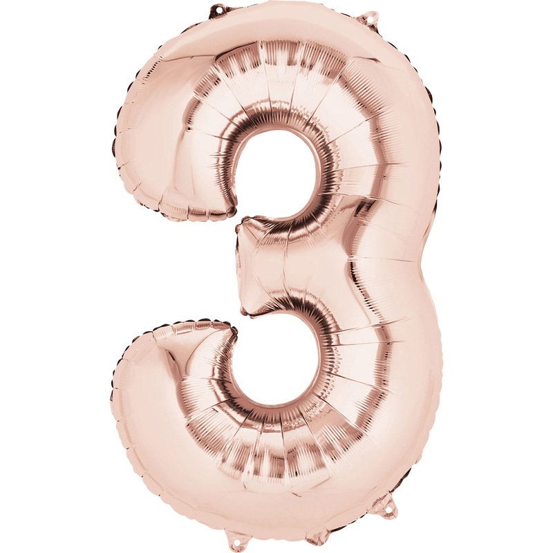 16'' Rose Gold Numbered Foil Balloon #3