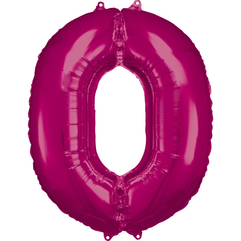 33'' Number 0 Pink Helium Fill Balloon
