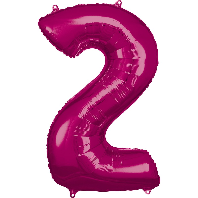 33'' Number 2 Pink Helium Fill Balloon