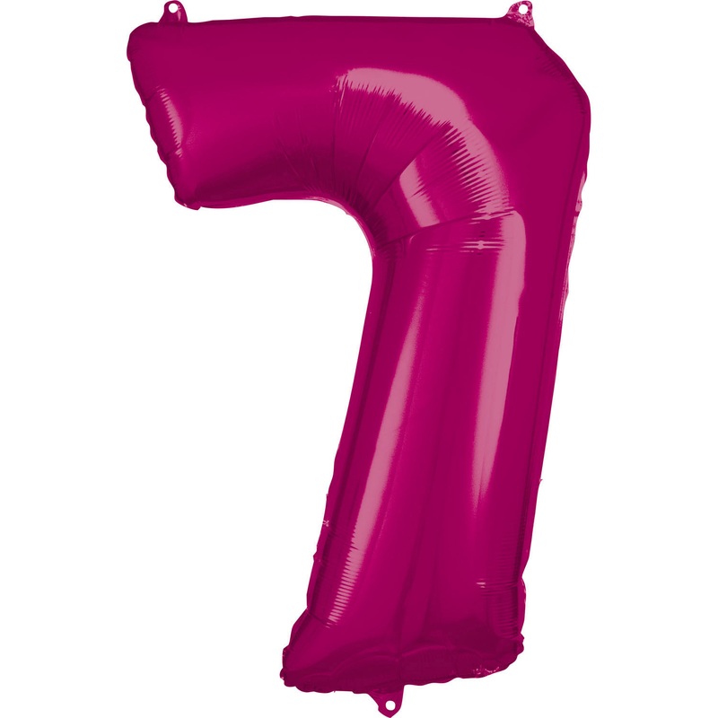 33'' Number 7 Pink Helium Fill Balloon