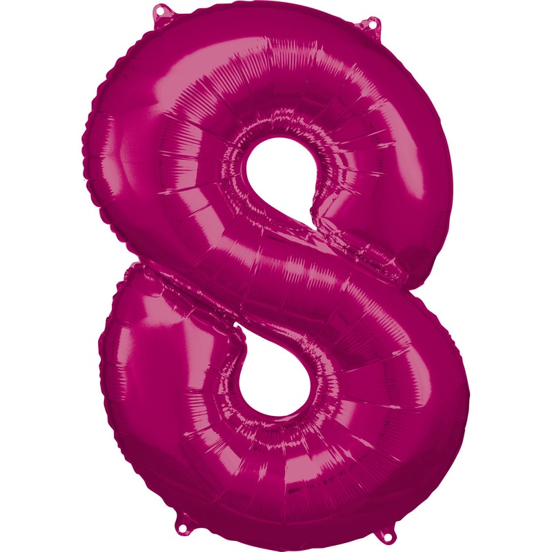 33'' Number 8 Pink Helium Fill Balloon