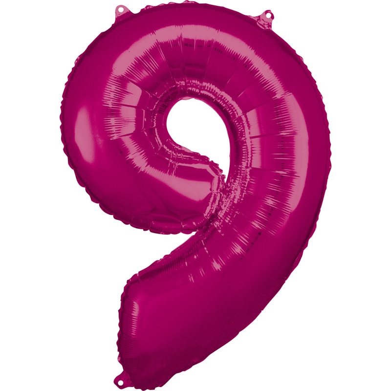 33'' Number 9 Pink Helium Fill Balloon