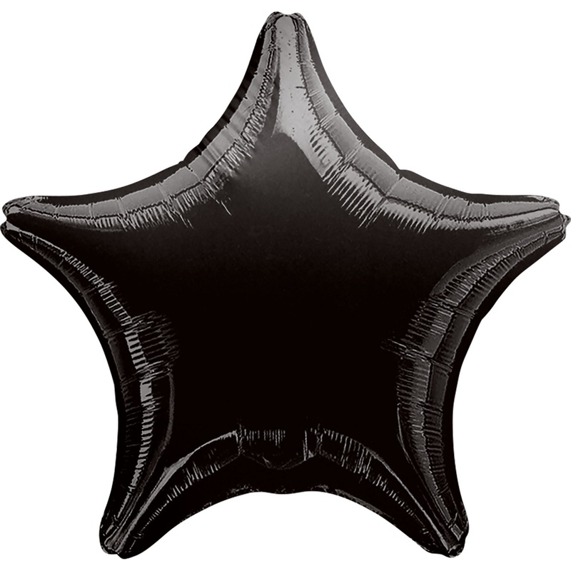 Black Star Unpackaged Foil Balloons - 15"