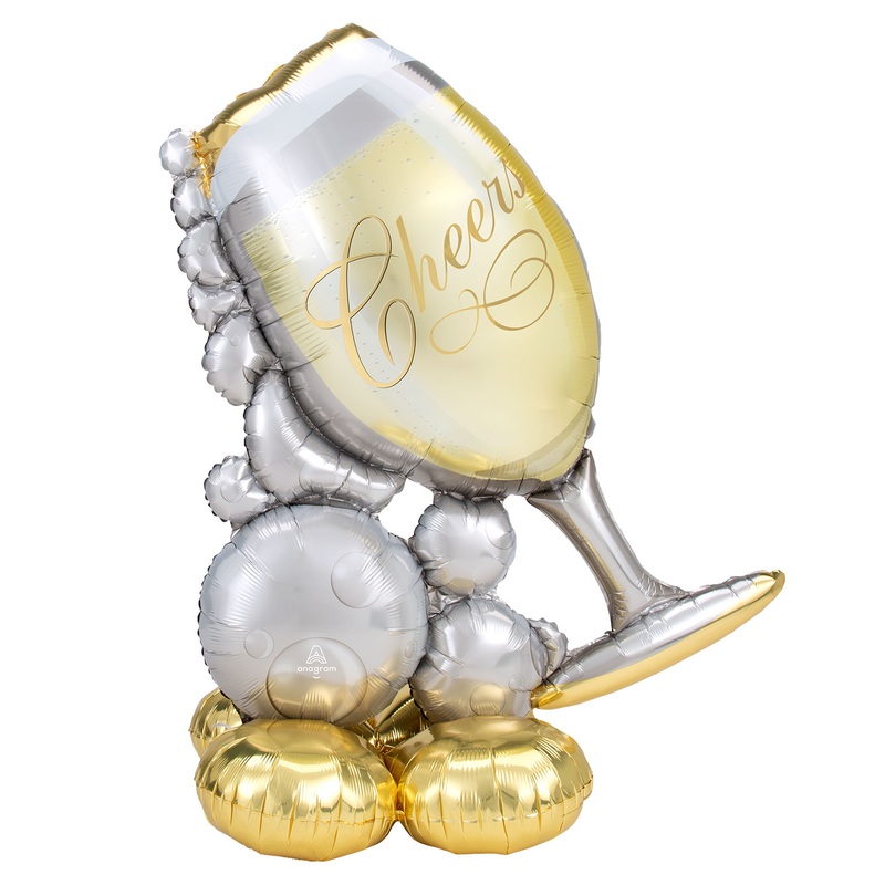 Bubbly Wine Glass Foil Balloon - 51"