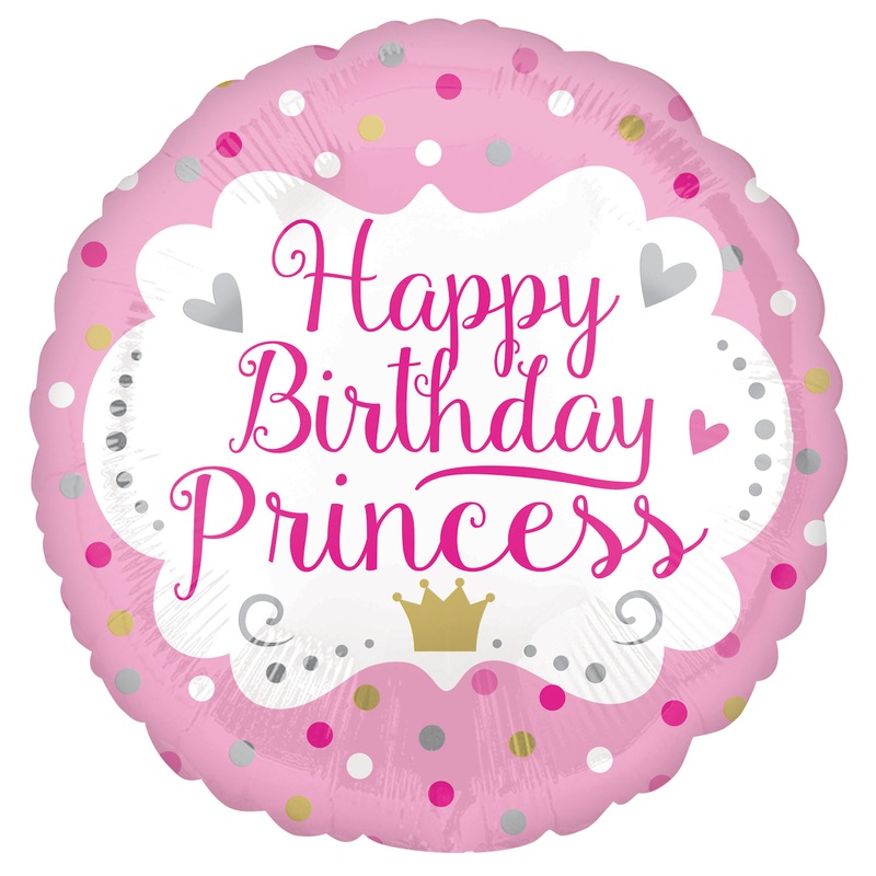 Happy Birthday Princess Balloon Foil Balloon - 17"