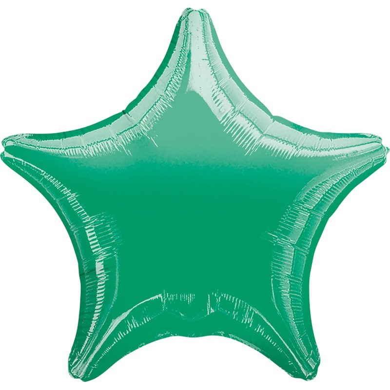Metallic Green Star Unpackaged Foil Balloons - 15"