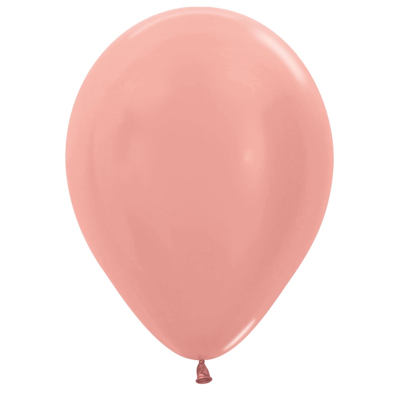 Metallic Rose Gold Latex Balloons - 18" (25 Pack)
