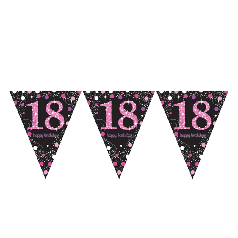 Pink 18th Birthday Bunting - 4m