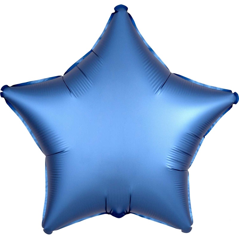 Satin Blue Star Unpackaged Foil Balloons - 15"