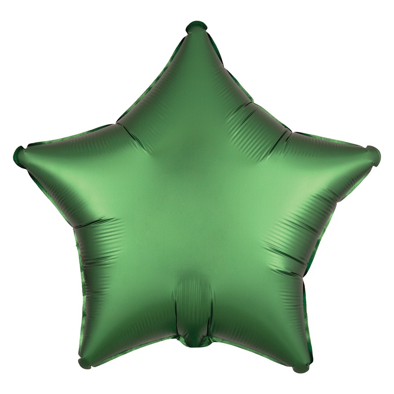 Satin Green Star Unpackaged Foil Balloons - 15"