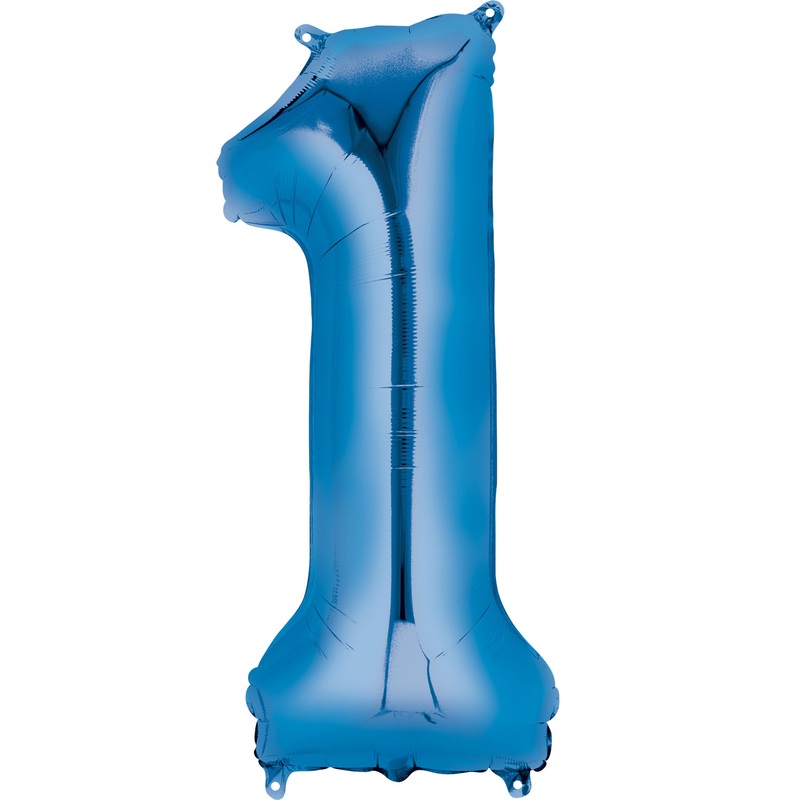 16'' Number 1 Blue Air Fill Balloon