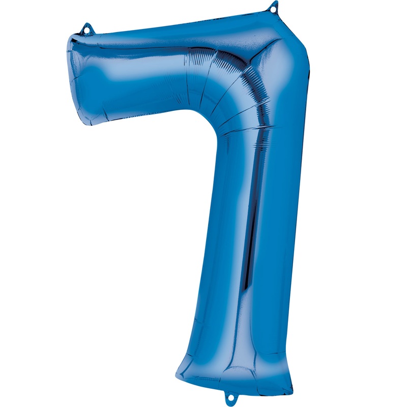 16'' Number 7 Blue Air Fill Balloon