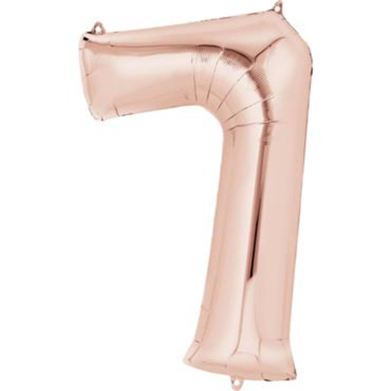 16 Number 7 Rose Gold Air Fill Balloon