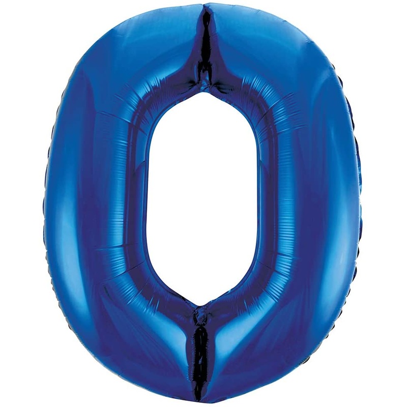 33'' Blue Numbered Foil Balloon #0