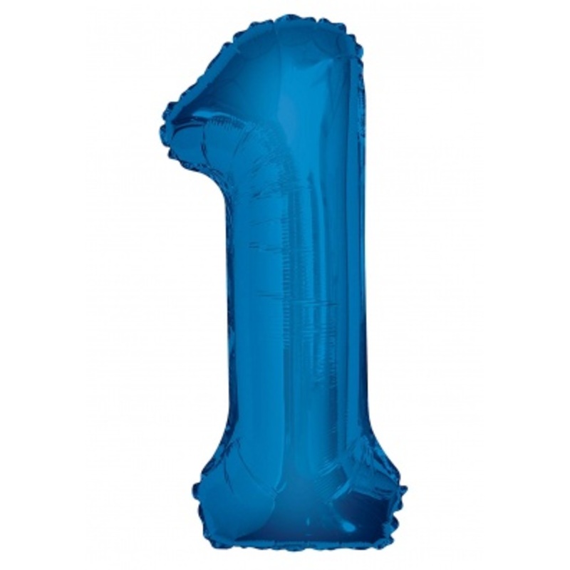 33'' Blue Numbered Foil Balloon #1