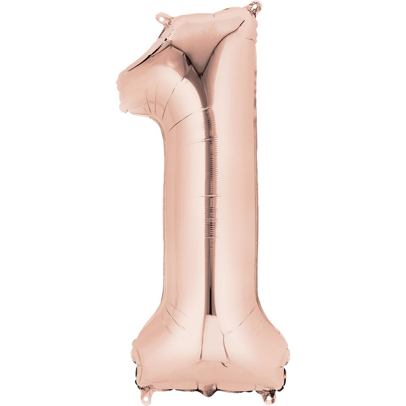 33'' Rose Gold Numbered Foil Balloon #1