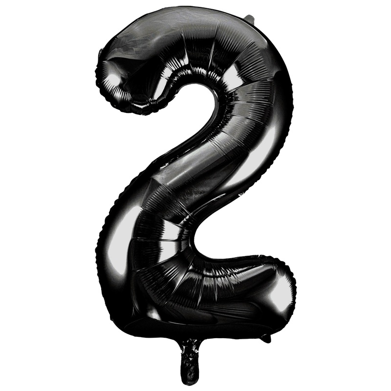 34" Black Numbered Foil Balloon #2