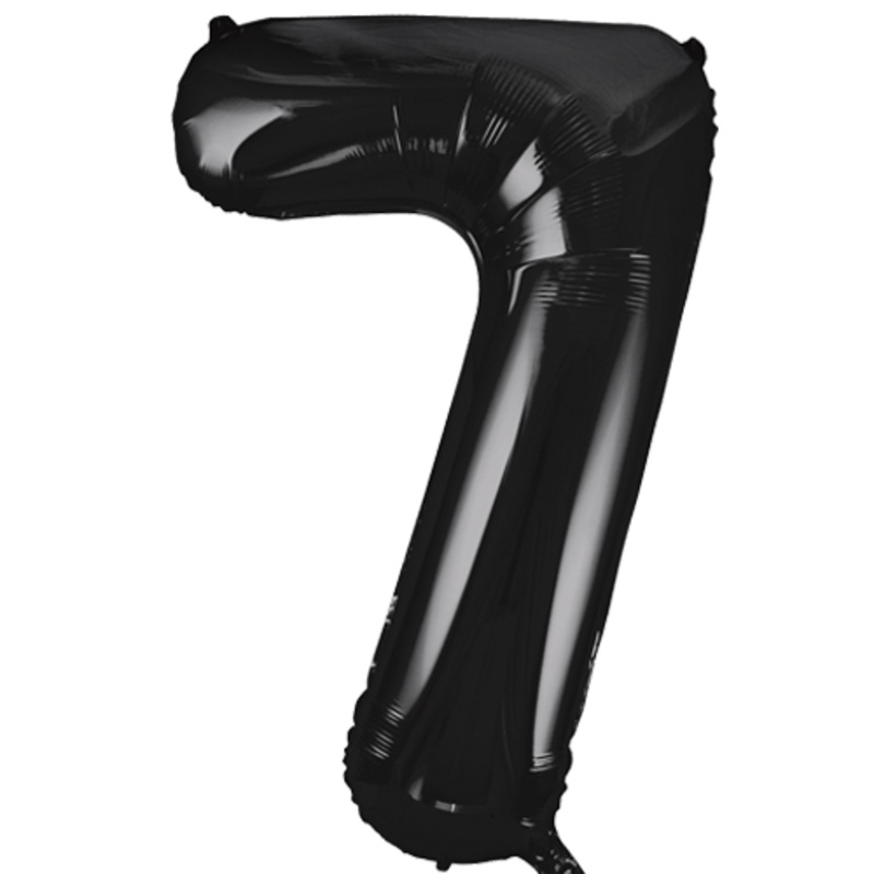 34" Black Numbered Foil Balloon #7