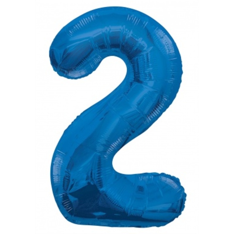34'' Blue Numbered Foil Balloon #2