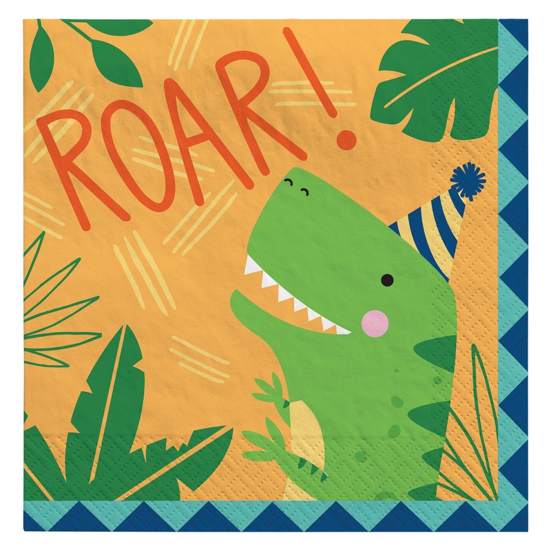 Dino-Mite Party Luncheon Napkins 33cm -16 Pack