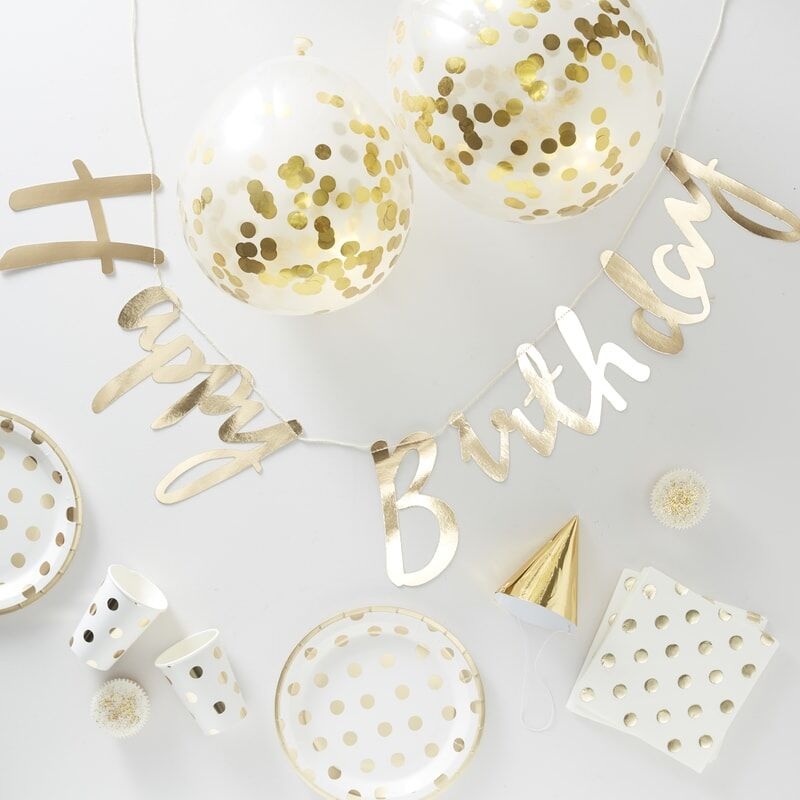 Gold Foiled Decorations - Party in a Box