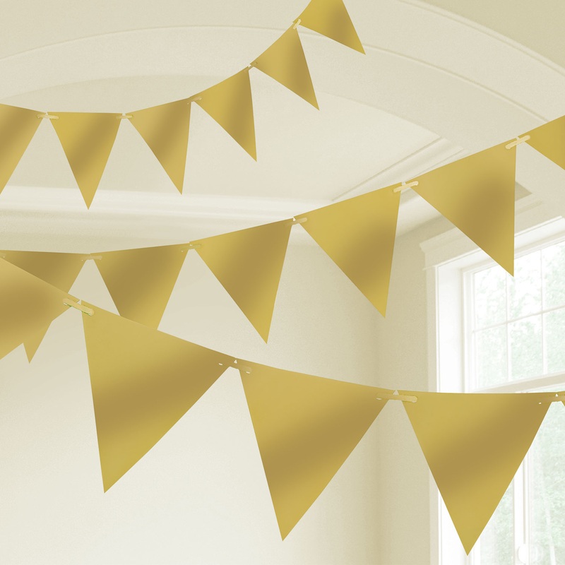 Gold Plastic Pennants 10m