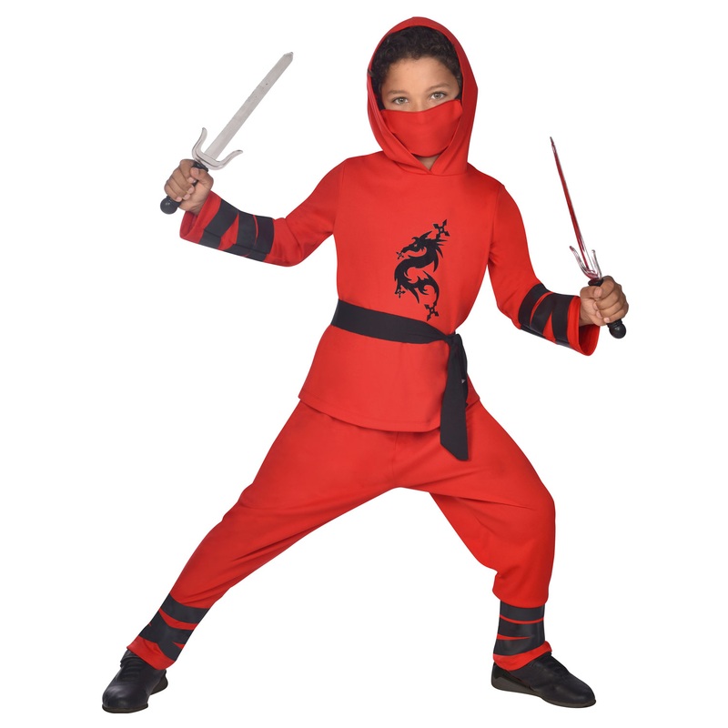 Red Ninja Warrior Costume - Tween