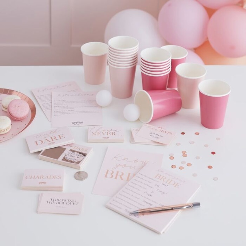 Rose Gold Foiled Hen Party Games Hamper