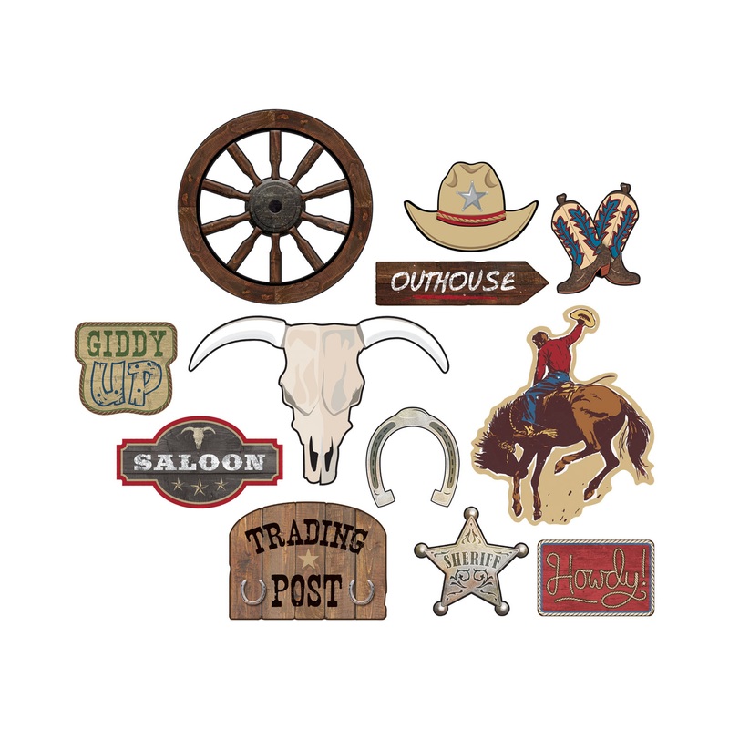 Western Wall Cutouts 12 Pack