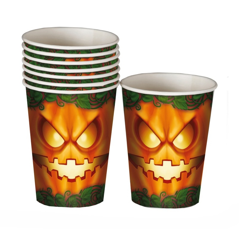 Halloween Pumpkin Paper Cups - 6 Pack