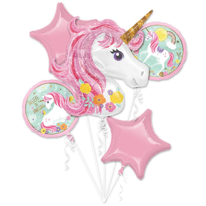 Inflated Magical Unicorn Helium Inflated Balloon Bouquet