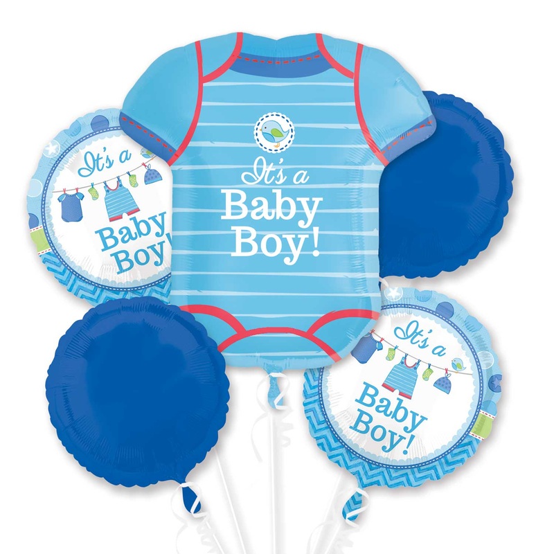 Shower with Love Boy Helium Inflated Foil Bouquets