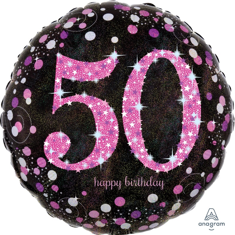50th Happy Birthday Foil Balloon 18" - Pink