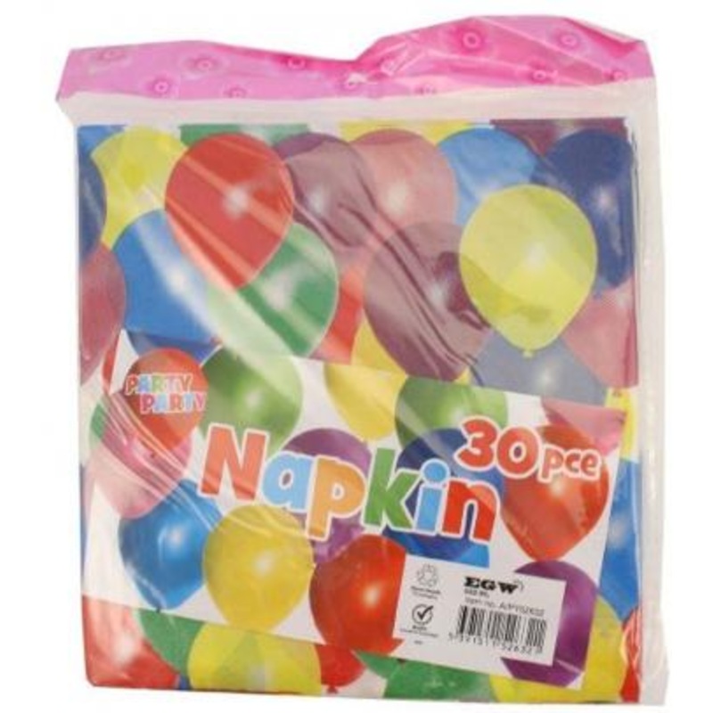 Balloon Print Napkins - 30 Pack