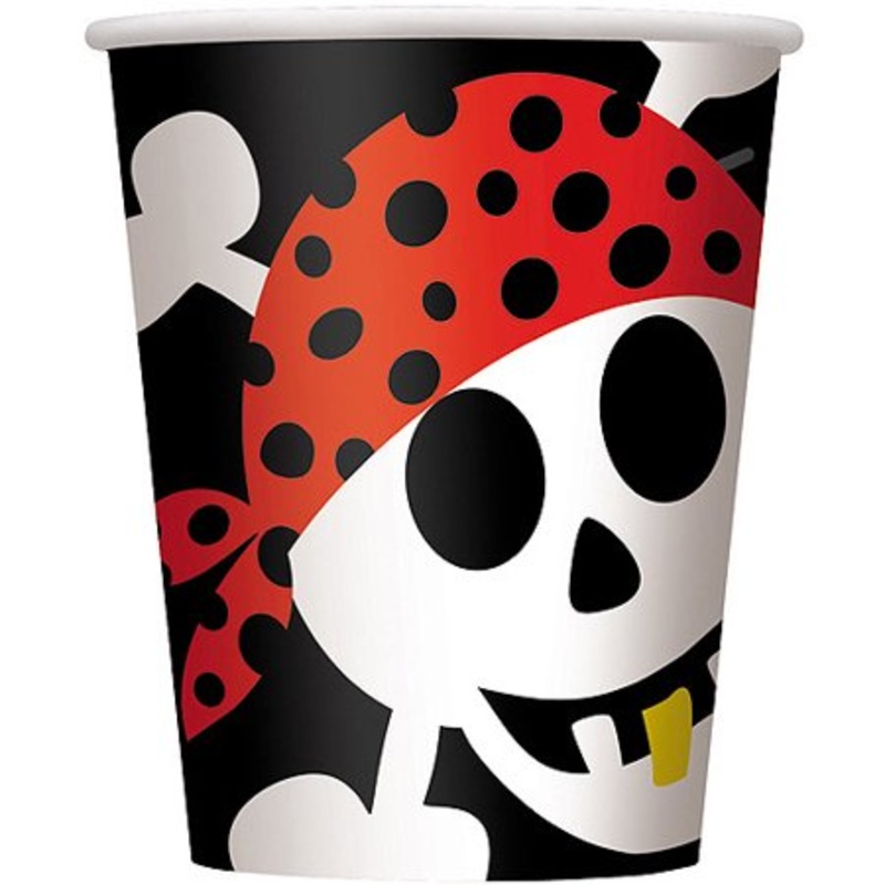 Pirate Fun Party Paper Cups - 8 Pack