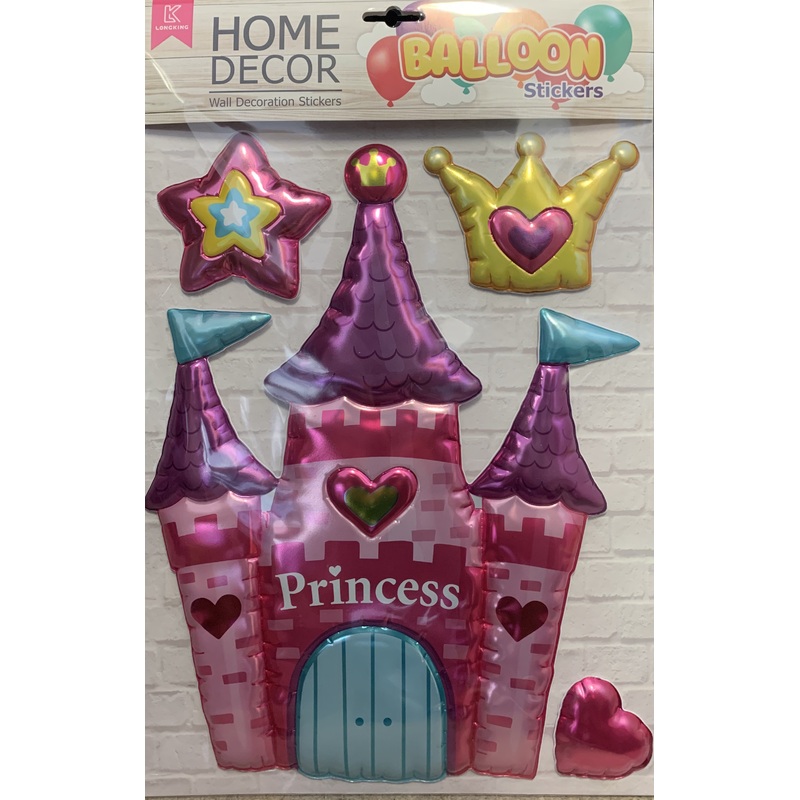 Princess Castle Home Decor Balloon Wall Sticker Set
