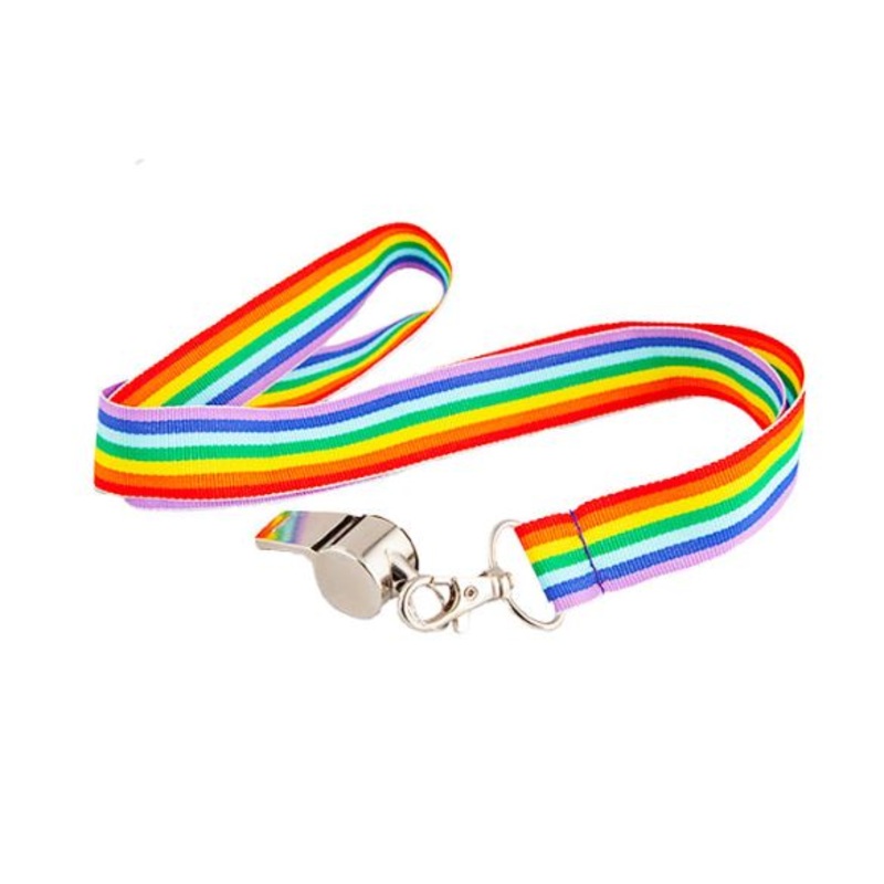 Whistle on Rainbow Lanyard
