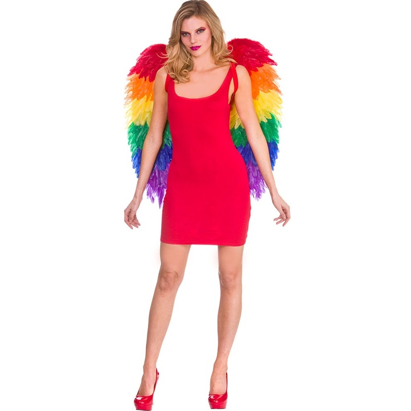 Large Rainbow Feather Wings