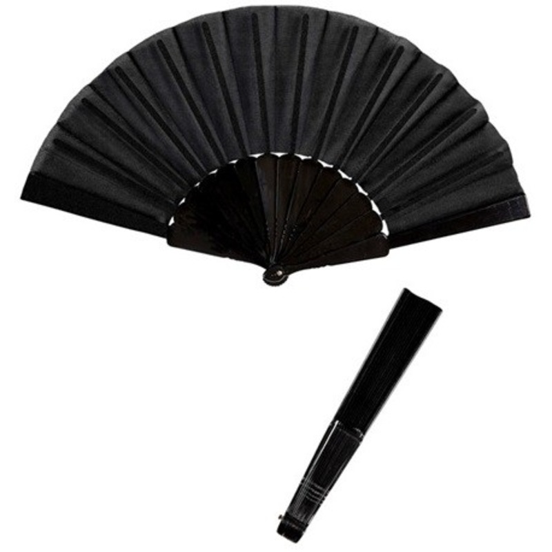 Black Fabric Fan - 23cm