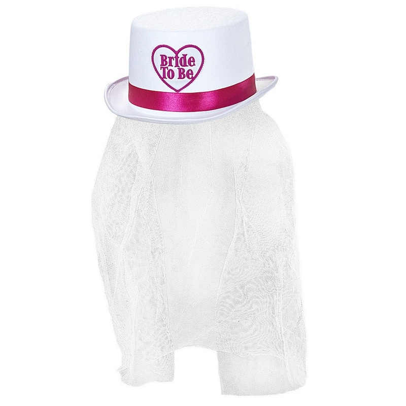 Bride To Be Top Hat With Veil