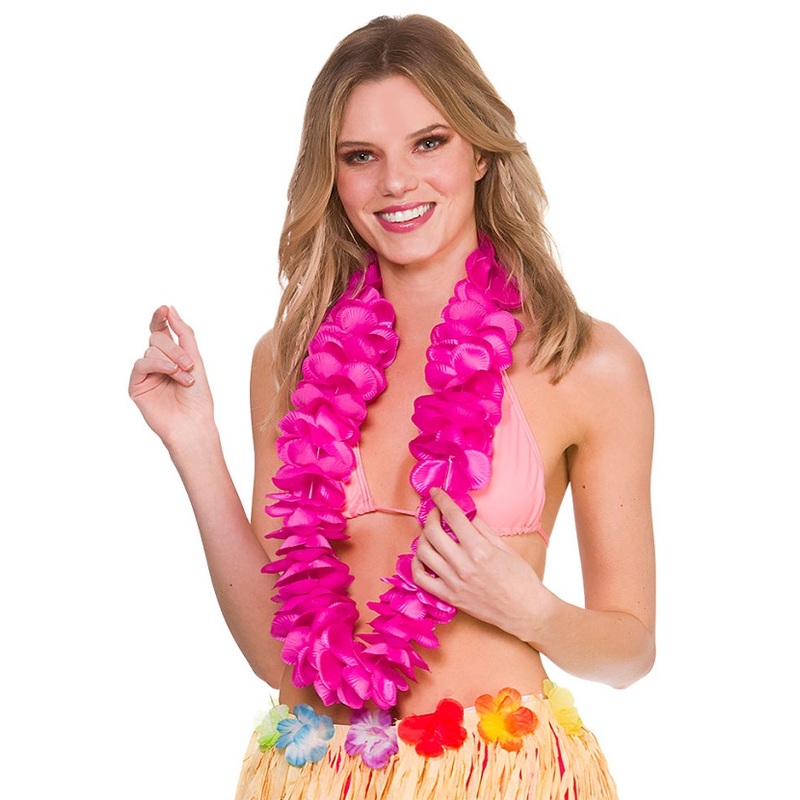 Deluxe Satin Leis - Hot Pink