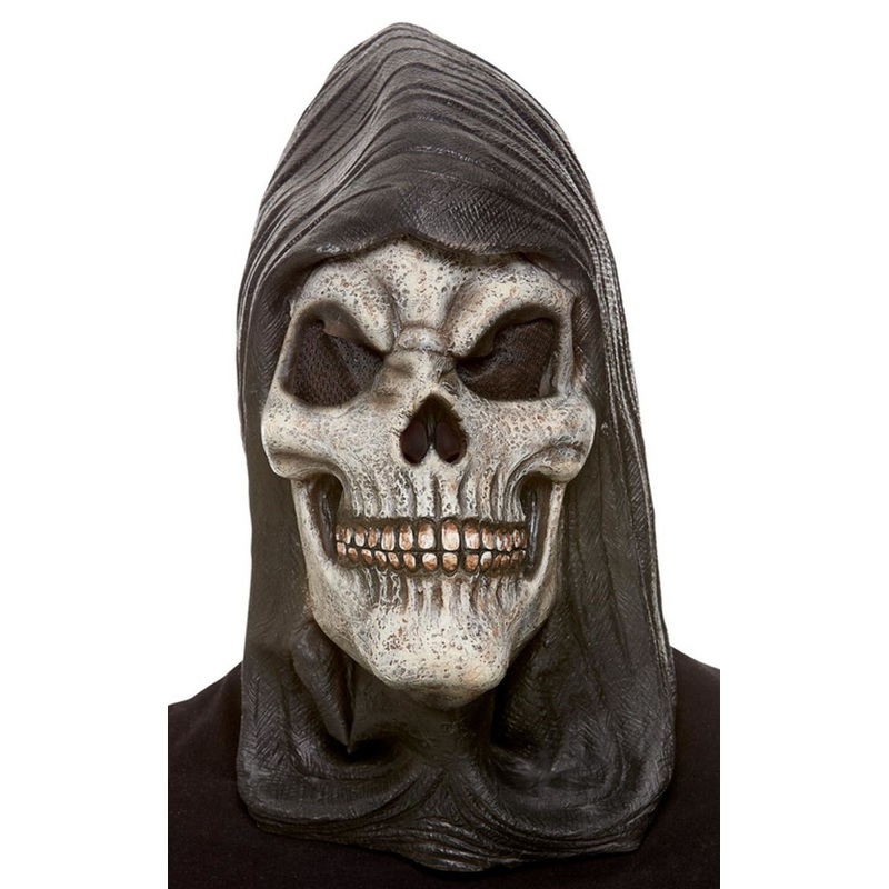 Hooded Skeleton Latex Mask