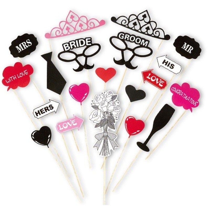 Photo Booth Bride & Groom Accessories