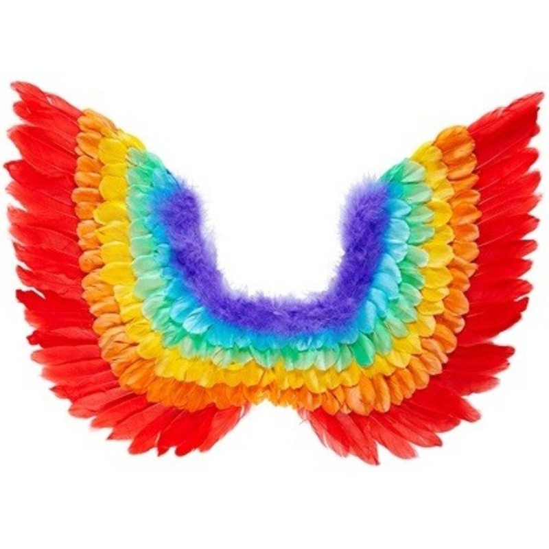 Rainbow Feathered Wings