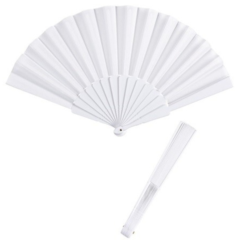 White Fabric Fan - 23cm