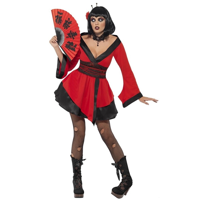 Gothic Geisha Woman Costume