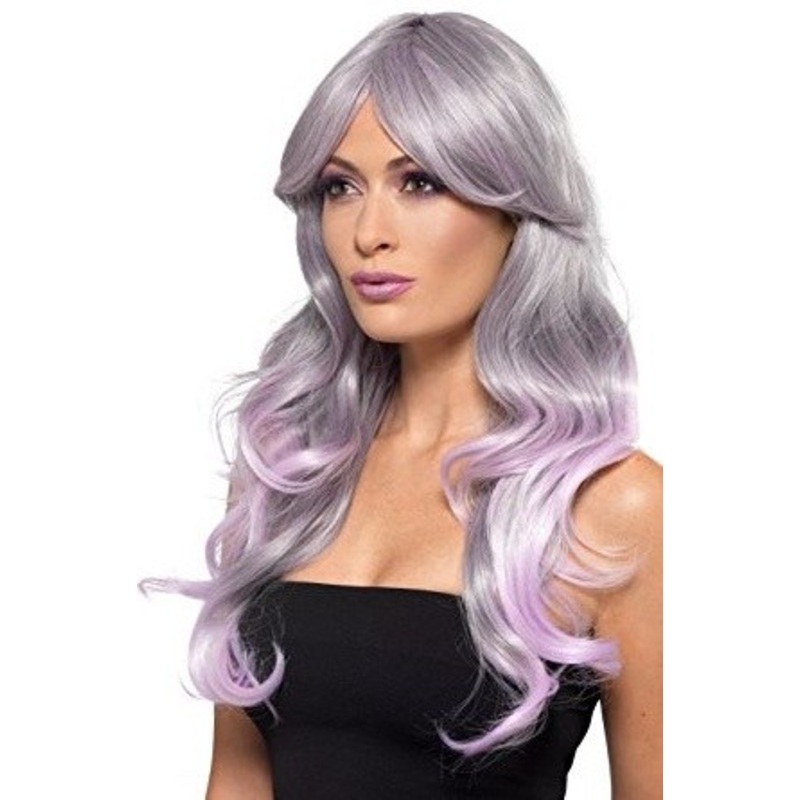 Fashion Ombre Wig - Grey/Pastel Pink