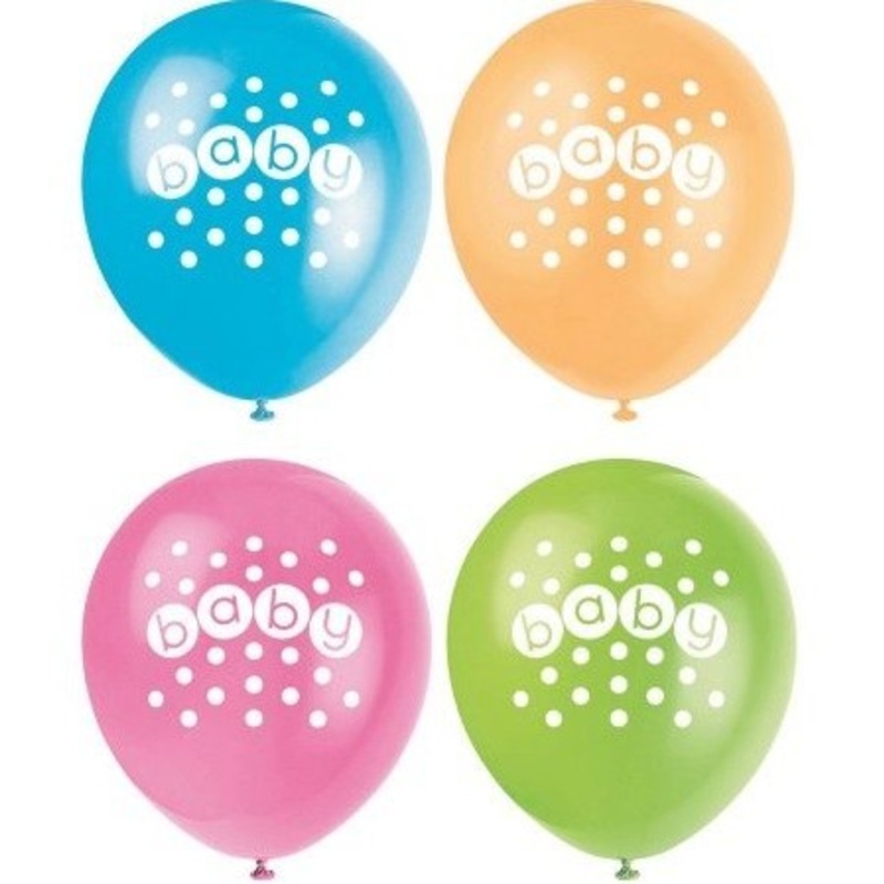 12" Baby Shower Balloons - 8 Pack